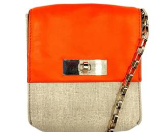 Kate Spade Orange Leather & Canvas Crossbody Bag