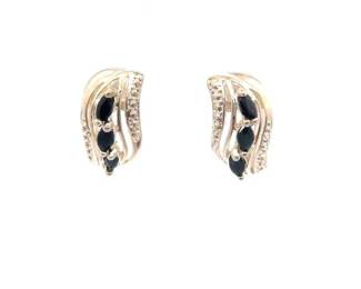 Natural Sapphire Waterfall Earrings