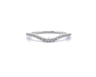 NEW! Natural Diamond Curved Ring in 14k White Gold