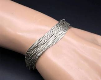 Vintage Liquid Silver Multi-Strand Bracelet