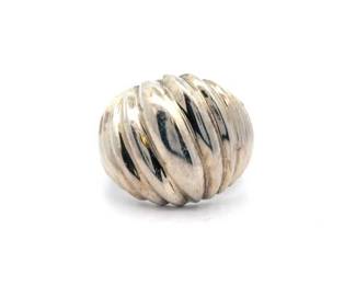 Scalloped Dome Crescent Ring