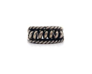 Scrolling Ribbon Rope Twist Split Shank Ring