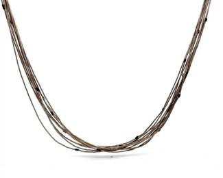10-Strand Liquid Silver Necklace