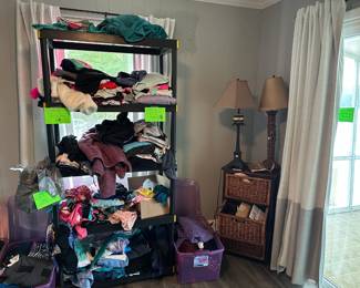 Assorted Clothing, Decorative Lamps