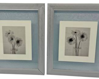 Silver Tone Frame Floral Wall Art
