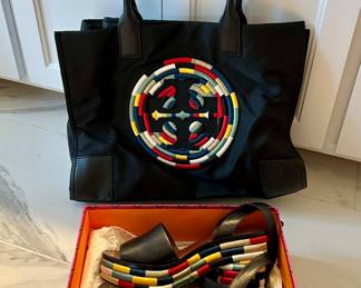 These fun Tory Burch platforms & matching purse- so cute! 