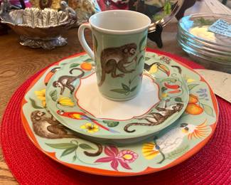 Lynn Chase “Monkey Business” tableware 