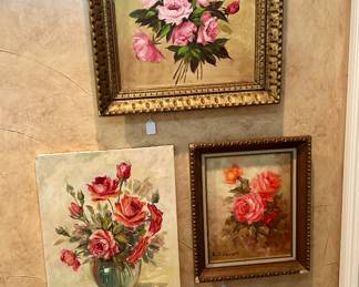 Pretty original floral paintings 