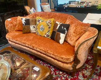 Beautiful velvet parlor sofa
