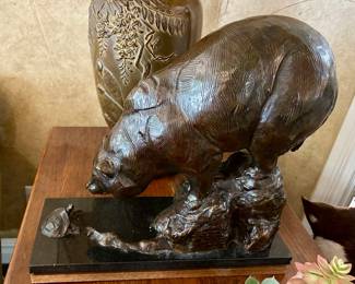 Bear with Turtle bronze signed and numbered 