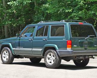 2000 JEEP CHEROKEE SPORT 4x4 / LEATHER / SINGLE OWNER / 75k ORIGINAL MILES | 74,675 original miles, one owner, clean carfax!
VIN: 1J4FF48S8YL231397. Purchased new from Biltmore Motors in Rye, NY c. 2000 - always garaged in an important Scarsdale, NY home.
All service records from 25 years of ownership. Forest Green Pearl paint and Camel brown leather interior.
Original window sticker describes Sport Value Group optional equipment:
Air Conditioning
Power Windows, Locks, Mirrors
Keyless Entry
Leather wrapped wheel
plus anti lock brakes, automatic transmission, factory tinted rear windows, fog lamps, cruise (speed) control, full size spare, 15 in. aluminum rims, only aftermarket add is a cd-changer under the rear seat.