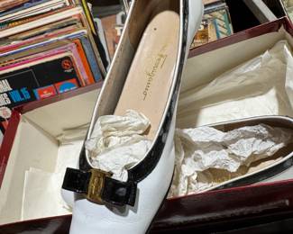 Gucci, Salvatore Ferragamo, Stuart Weitzman and others, Coach, Fitz & Floyd, Hakata Urasaki dolls, several Majolica pieces, Bohemian glass