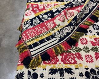 antique coverlet, textile, American c1842