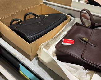 Gucci, Salvatore Ferragamo, Stuart Weitzman and others, Coach, Fitz & Floyd, Hakata Urasaki dolls, several Majolica pieces, Bohemian glass