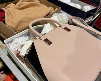 Gucci, Salvatore Ferragamo, Stuart Weitzman and others, Coach, Fitz & Floyd, Hakata Urasaki dolls, several Majolica pieces, Bohemian glass