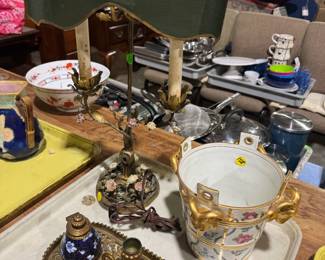 Gucci, Salvatore Ferragamo, Stuart Weitzman and others, Coach, Fitz & Floyd, Hakata Urasaki dolls, several Majolica pieces