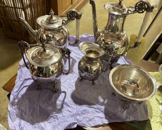 rare to market mid 1850's - 1860's Gorham Coin Silver (5) piece coffee service