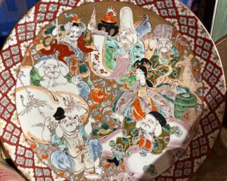 Gucci, Salvatore Ferragamo, Stuart Weitzman and others, Coach, Fitz & Floyd, Hakata Urasaki dolls, several Majolica pieces, Bohemian glass, hard rock maple dresser, desk