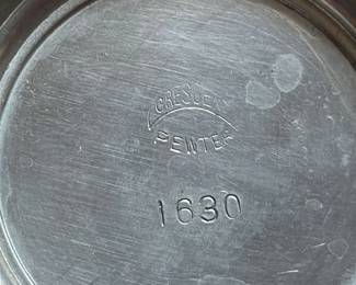 Cresent Pewter Sugar Bowl with Spoon 
