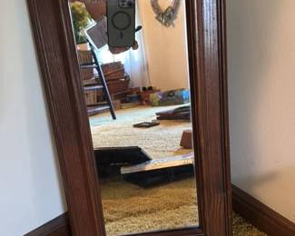 Rectangular Wooden Framed Mirror 