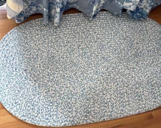 Blue and White Floral Rug 