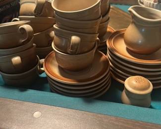 Stoneware Coffee Cups and Saucers Set
