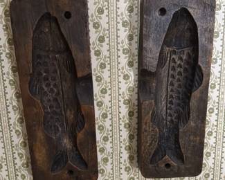 Antique Wooden Fish Molds 