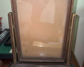 Victorian Ebonized Wood and Gilt Picture Frame and Floral inlay 