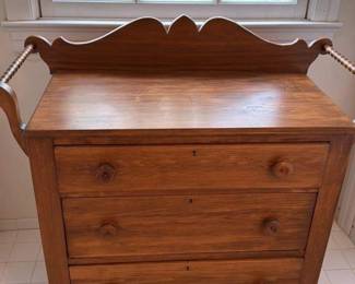 Antique Wooden Cabinet with Spool Turned Legs 