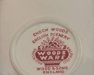 Enoch Woods Ware "English Scenery" Gravy Boat and Saucer
