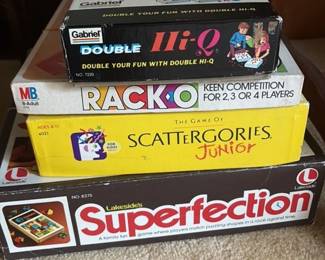collection of vintage board games