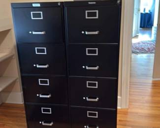 Black Metal 4-Drawer Filing Cabinet 