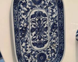 Blue and White Porcelain Serving Tray 