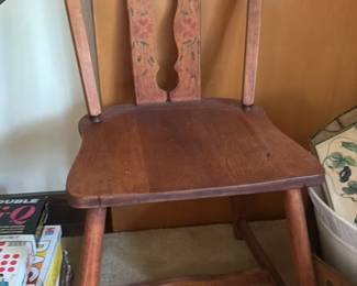 Antique Painted Wooden Chair 