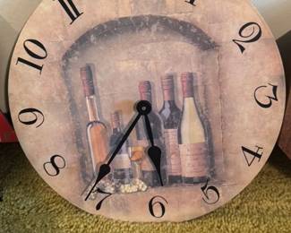 Vintage Wine Bottle Wall Clock 