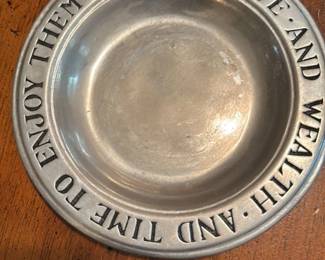 Pewter Bowl with Inspirational Text 