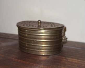 victorian Brass Potpourri Box 