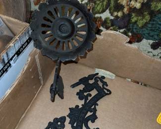 ornate cast iron wall sconce set 