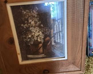 Rustic Wooden Framed Print of Flowers 