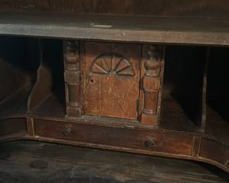 Antique Secretary Desk with Pigeonholes and Compartments 