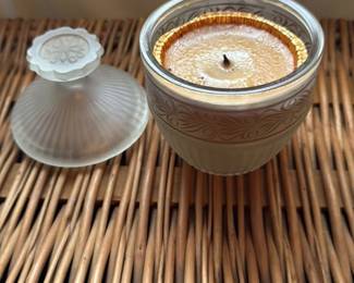 Frosted Glass Scented Candle with Decorative Lid 