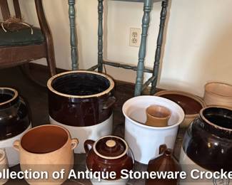 Collection of Antique Stoneware Crockery 