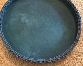 Vintage Wicker Serving Tray 