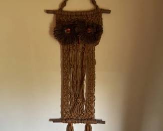 Macrame Wall Hanging with Wooden Dowels 