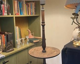 Vintage Floor Lamp with Side Table 