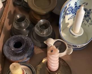 assorted Candlesticks and Candle holders 