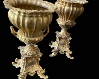 Pair of large gilded garnitures.