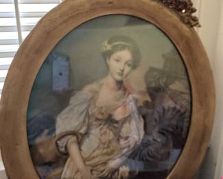 Print of 18th century portrait in a gilded ribbon frame