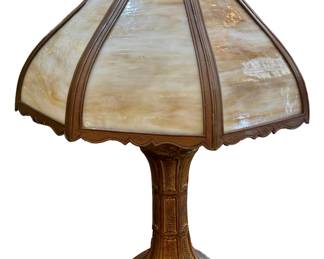 Slag glass lamp