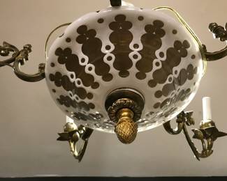 Opaline Glass Chandelier